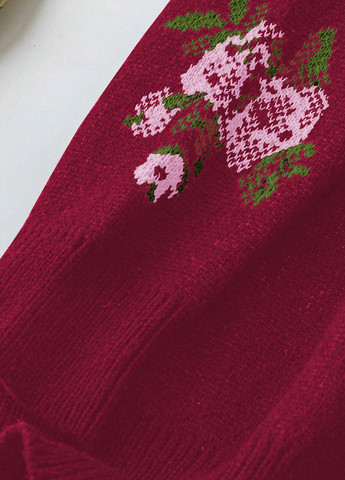 Бордовый демисезонный свитер SHEIN