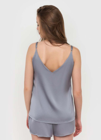 Серая всесезон шелкова пижама майка + шорты BeART Піжама