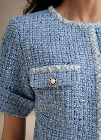 Комбінезон SHEIN комбінезон-шорти меланж світло-синій кежуал поліестер