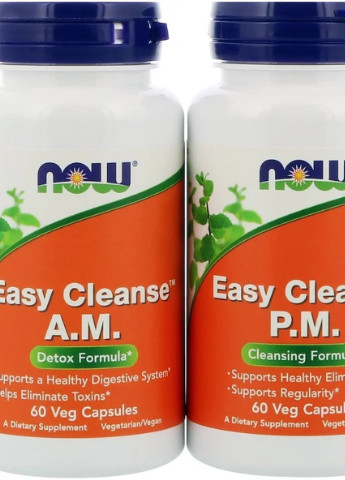 Детокс Очищення Організму, Easy Cleanse,, 2 пляшки по 60 капсул Now Foods
