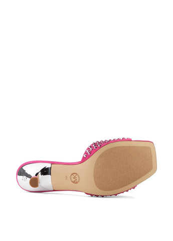 Малиновые шлепанцы Michael Kors со стразами