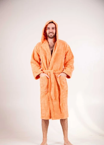 Халат махровий Bella, MicroCotton, однокольоровий, персиковий, розмір S (3800980994590) Bulgaria-Tex (251707690)
