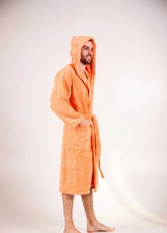 Халат махровий Bella, MicroCotton, однокольоровий, персиковий, розмір S (3800980994590) Bulgaria-Tex (251707690)