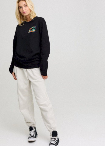 Чорний свитшот женский oversize /no flis/ YAPPI (254658745)