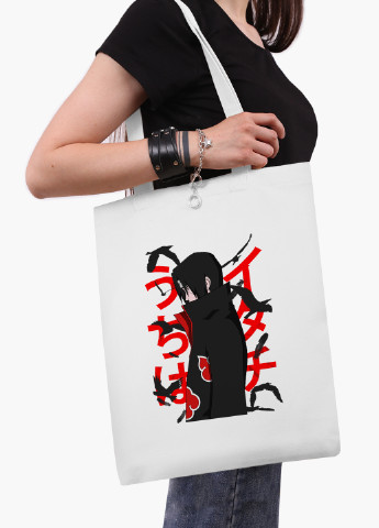 Еко сумка шоппер біла Ітачі Учіха Наруто (Itachi Uchiha) (9227-2817-WT2) Еко сумка шоппер біла 41*35 см MobiPrint (221682953)