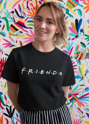 Подарочный набор женский. Футболка чёрная с принтом "Friends", носки с принтом "Время без забот" Maybel - (252660717)