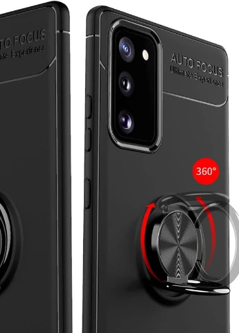 TPU чохол ColorRing під магнітний тримач (opp) для Samsung Galaxy Note 20 Чорний / Чорний (is_00000038305_3) Deen (238480501)