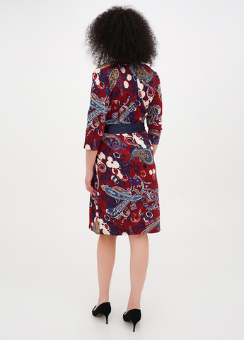 Бордова кежуал сукня футляр Imperial з абстрактним візерунком