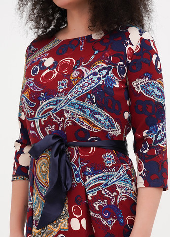 Бордова кежуал сукня футляр Imperial з абстрактним візерунком