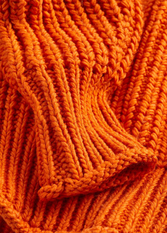 Оранжевый демисезонный свободный джемпер из мягкой пряжи H&M