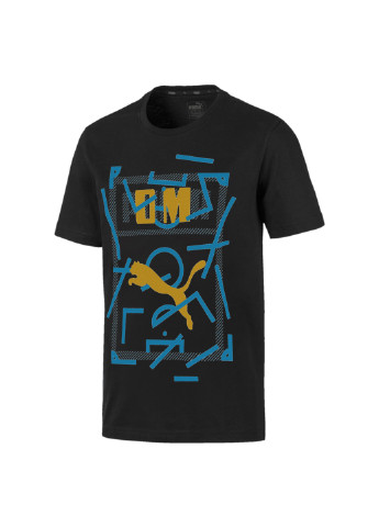 Черная демисезонная футболка olympique de marseille dna men's tee Puma