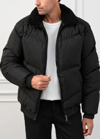 Чорна зимня куртка SHEIN
