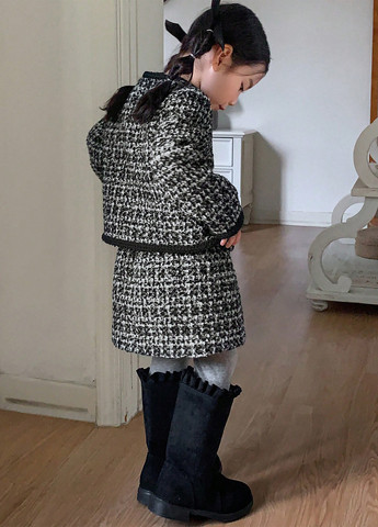 Черно-белый зимний костюм (кофта, юбка) юбочный SHEIN