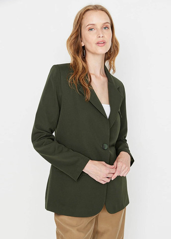 Хаки женский жакет Trendyol однотонный - демисезонный