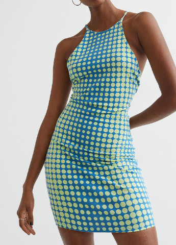 Бірюзова кежуал сукня H&M з малюнком