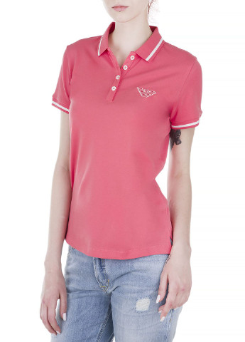 Женская красная футболка поло Emporio Armani однотонная