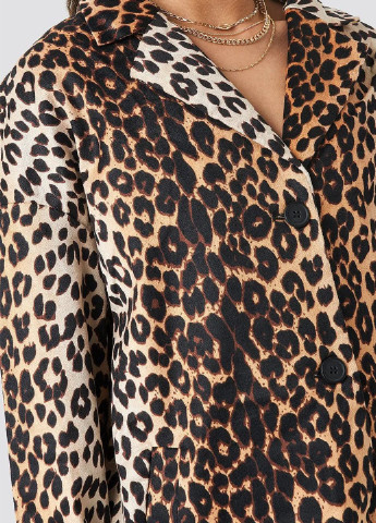 Цветной женский жакет NA-KD леопардовый - демисезонный