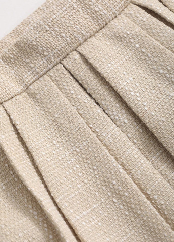 Светло-бежевая кэжуал однотонная юбка SHEIN плиссе