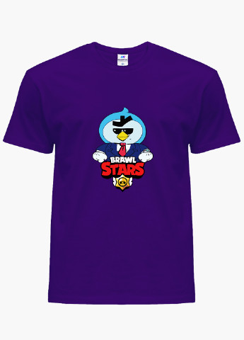 Фіолетова демісезонна футболка дитяча бравл старс (brawl stars) (9224-1022) MobiPrint