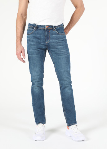 Светло-синие демисезонные зауженные, укороченные джинсы 044 KARL Colin's