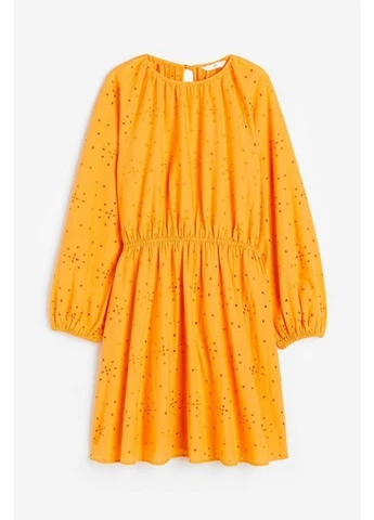 Желтое кэжуал платье H&M однотонное