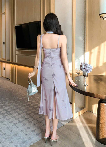 Світло-лілова вечірня сукня сукня-комбінація SHEIN тай-дай