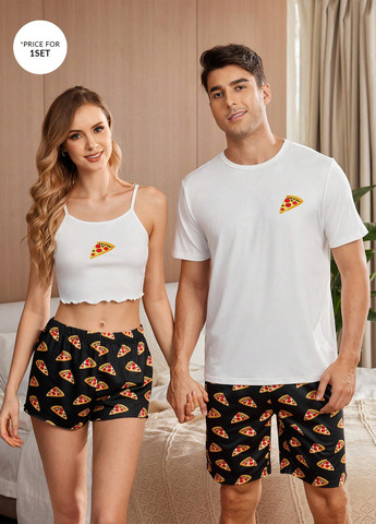 Пижама (футболка, шорты) SHEIN (339133587)