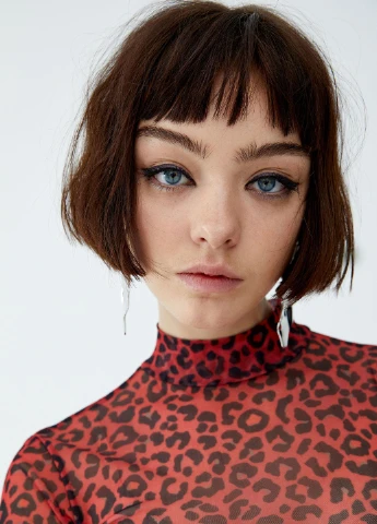 Водолазка,червоний в візерунки, Pull & Bear (256787922)