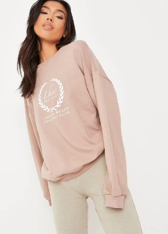 Бежевый свитшот Missguided однотонный без декора (260379074)