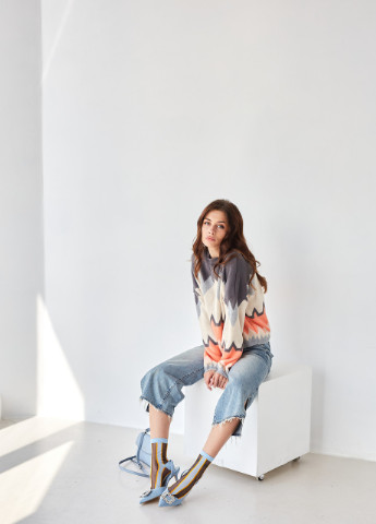 Джемпер Лана бордовый с айвори+пудра+графит MEREZHKA (254774464)