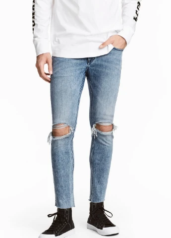 Голубые демисезонные джинсы H&M