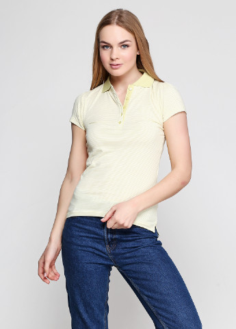 Женская желтая футболка поло OVS в полоску