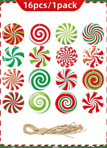 Новорічна підвіска (16 шт.), 9х9 см SHEIN (331623672)