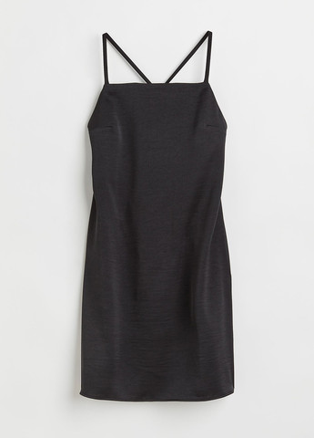 Чорна коктейльна сукня з відкритою спиною, футляр H&M однотонна