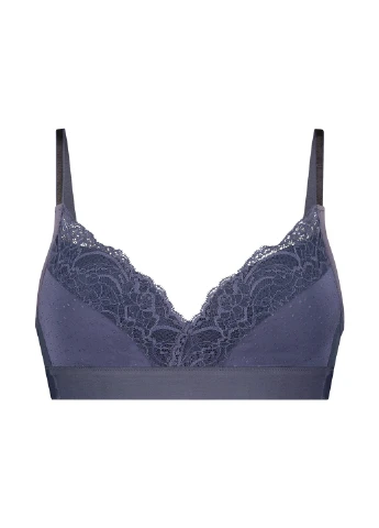 Серо-синий бралетт бюстгальтер Hunkemoller без косточек полиамид