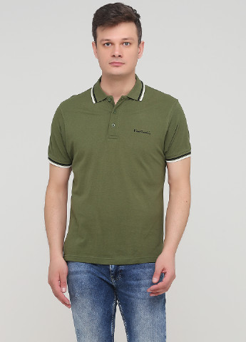 Оливковая футболка-поло для мужчин Pierre Cardin однотонная