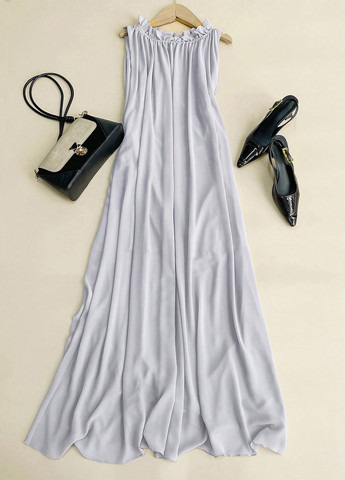 Светло-серое праздничный, вечернее платье а-силуэт SHEIN однотонное