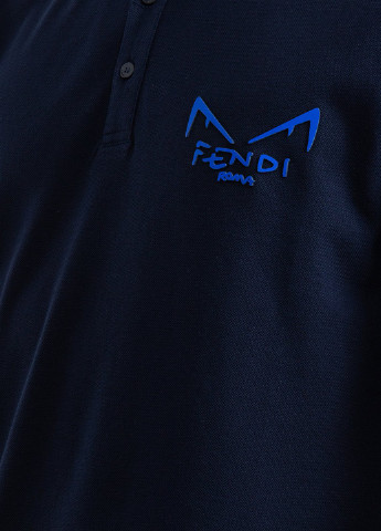 Темно-синяя темно-синяя футболка-поло с логотипом Fendi