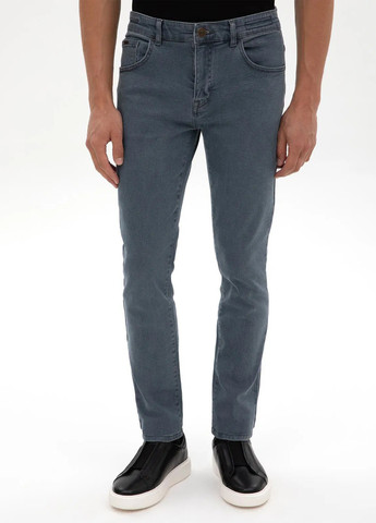 Серо-синие демисезонные слим джинсы Pierre Cardin