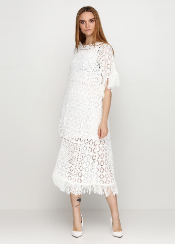 Молочное кэжуал платье H&M фактурное