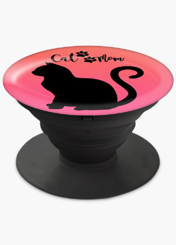 Попсокет (Popsockets) держатель для смартфона Cat Mom (8754-2840) Черный MobiPrint (221548583)