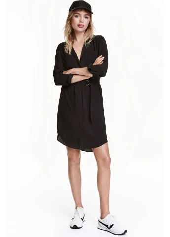 Черное кэжуал платье H&M однотонное