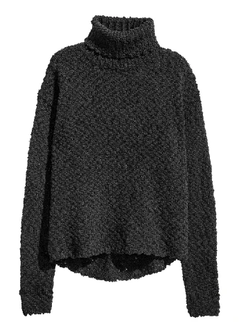 Черный зимний свитер хомут H&M