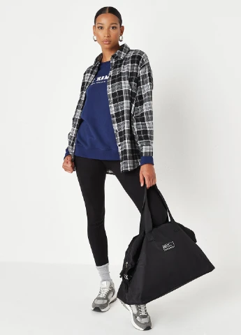 Черная кэжуал рубашка в клетку Missguided