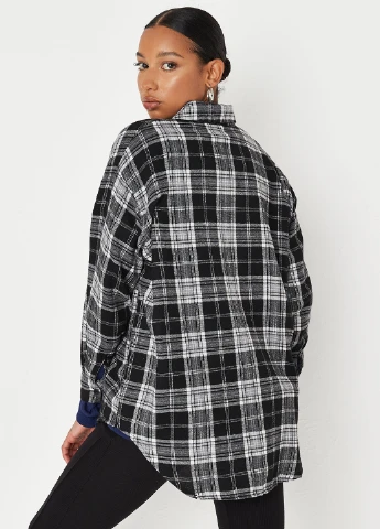 Черная кэжуал рубашка в клетку Missguided