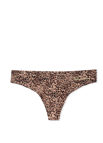 Трусы Victoria's Secret тонг леопардовые коричневые повседневные полиамид