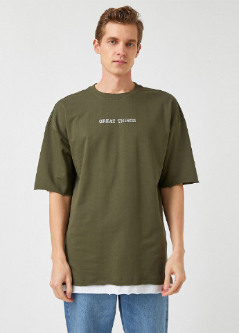 Хаки (оливковая) футболка KOTON
