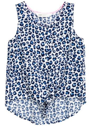 Синяя леопардовая блузка H&M летняя