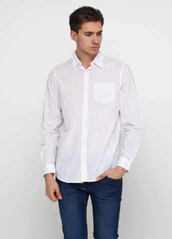 Белая кэжуал рубашка в полоску Ralph Lauren с длинным рукавом