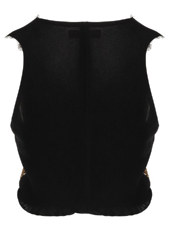Чорна демісезонна жіноча блузка-топ в паєтки Rinascimento